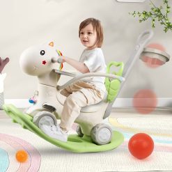 Rocking Horse and Ride-On Toy with Basketball Hoop